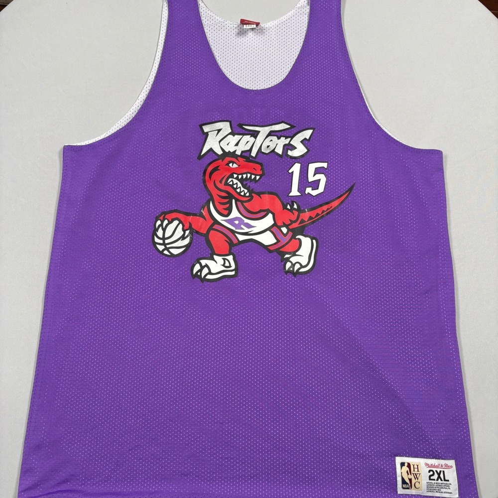 Mitchell & Ness Jersey Mens 2XL Purple Reversible Toronto Raptors Vince Carter